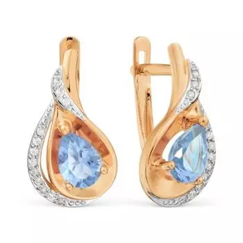 Серьги с топазами и фианитами Линии Любви