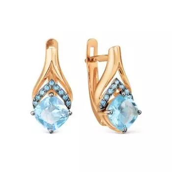 Серьги с топазами и фианитами Линии Любви