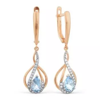 Серьги с топазами и фианитами Линии Любви