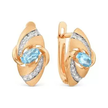 Серьги с топазами и фианитами Линии Любви