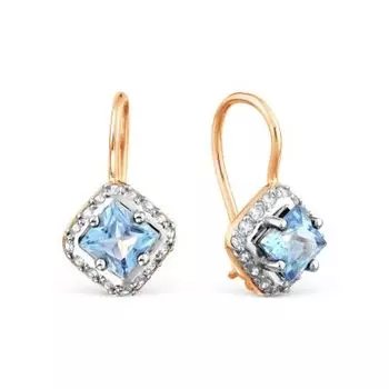 Серьги с топазами и фианитами Линии Любви