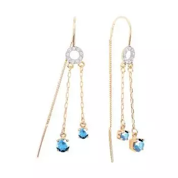 Серьги с топазами и фианитами Линии Любви