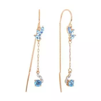 Серьги с топазами и фианитами Линии Любви