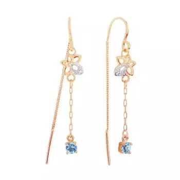 Серьги с топазами и фианитами Линии Любви