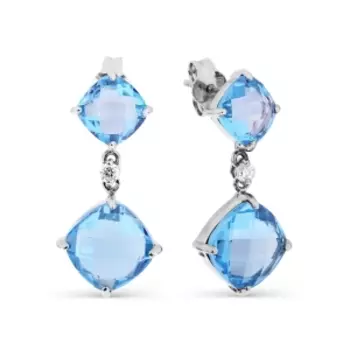 Серьги с топазами и фианитами Линии Любви