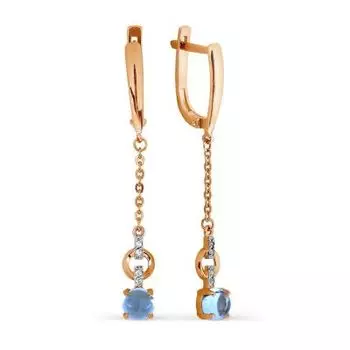 Серьги с топазами и фианитами Линии Любви