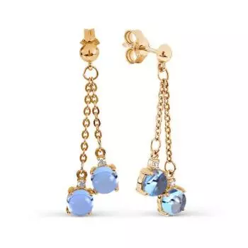 Серьги с топазами и фианитами Линии Любви