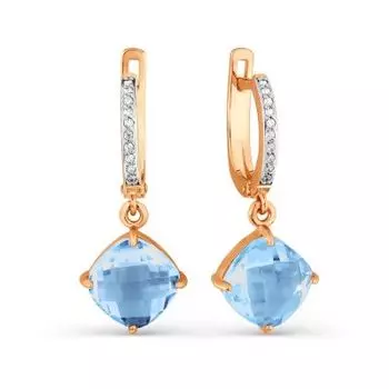 Серьги с топазами и фианитами Линии Любви