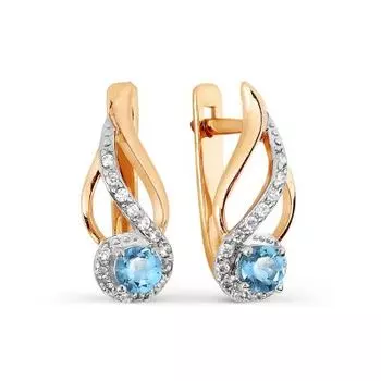 Серьги с топазами и фианитами Линии Любви