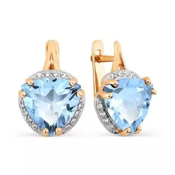 Серьги с топазами и фианитами Линии Любви