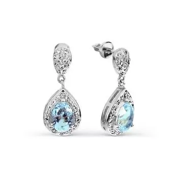 Серьги с топазами и фианитами Линии Любви