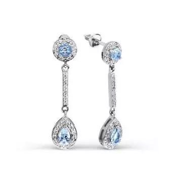 Серьги с топазами и фианитами Линии Любви