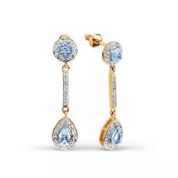 Серьги с топазами и фианитами Линии Любви