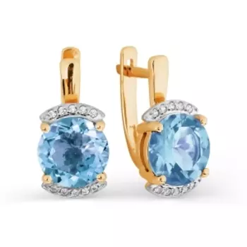 Серьги с топазами и фианитами Линии Любви