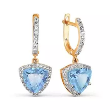 Серьги с топазами и фианитами Линии Любви