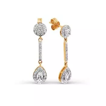 Серьги с топазами и фианитами Линии Любви