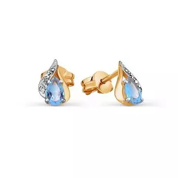 Серьги с топазами и фианитами Линии Любви