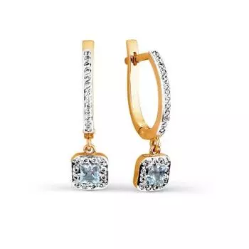 Серьги с топазами и фианитами Линии Любви