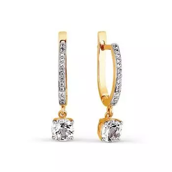 Серьги с топазами и фианитами Линии Любви