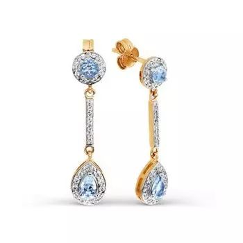 Серьги с топазами и фианитами Линии Любви