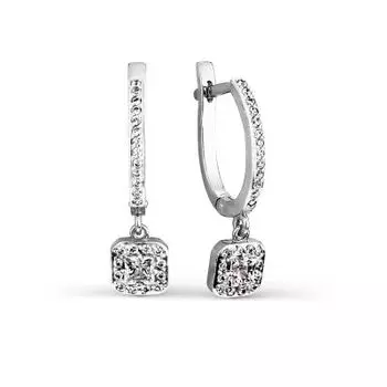 Серьги с топазами и фианитами Линии Любви