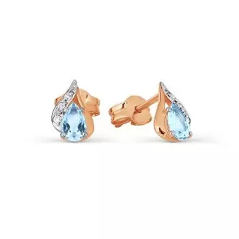 Серьги с топазами и фианитами Линии Любви