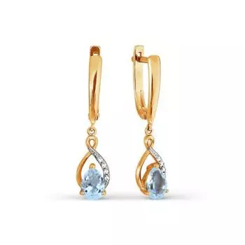 Серьги с топазами и фианитами Линии Любви