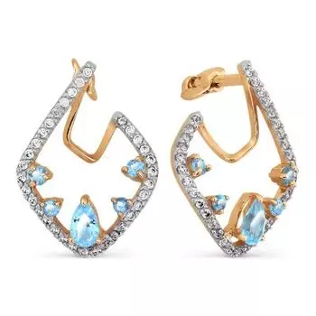 Серьги с топазами и фианитами Линии Любви