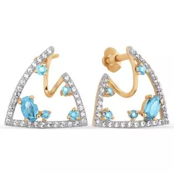 Серьги с топазами и фианитами Линии Любви