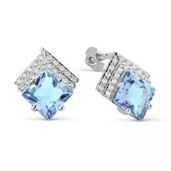 Серьги с топазами и фианитами Линии Любви