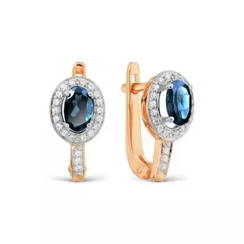Серьги с топазами и фианитами Линии Любви