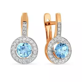 Серьги с топазами и фианитами Линии Любви