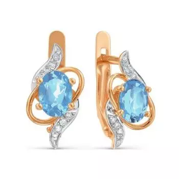 Серьги с топазами и фианитами Линии Любви