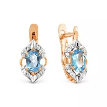 Серьги с топазами и фианитами Линии Любви