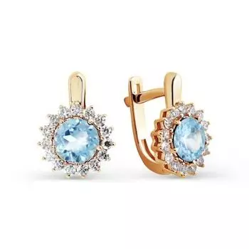 Серьги с топазами и фианитами Линии Любви