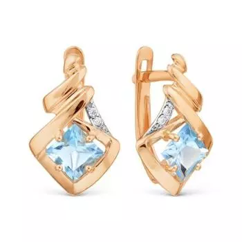 Серьги с топазами и фианитами Линии Любви