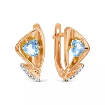 Серьги с топазами и фианитами Линии Любви