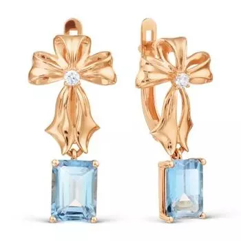 Серьги с топазами и фианитами Линии Любви
