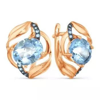 Серьги с топазами и фианитами Линии Любви