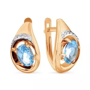 Серьги с топазами и фианитами Линии Любви