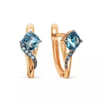 Серьги с топазами и фианитами Линии Любви