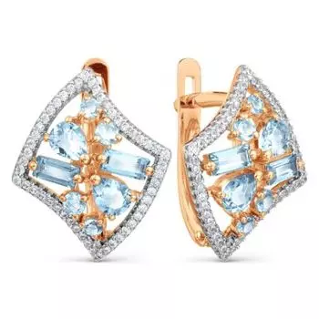 Серьги с топазами и фианитами Линии Любви