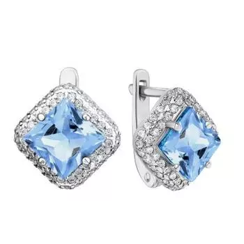Серьги с топазами и фианитами Линии Любви