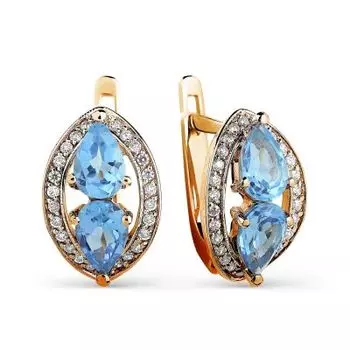 Серьги с топазами и фианитами Линии Любви