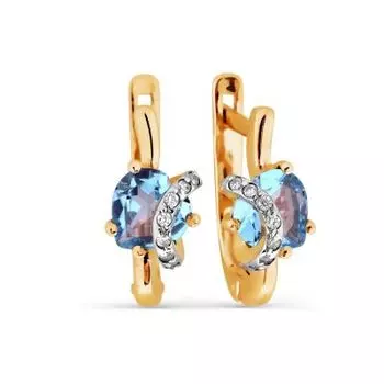 Серьги с топазами и фианитами Линии Любви