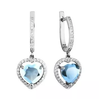 Серьги с топазами и фианитами Линии Любви