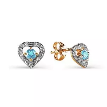 Серьги с топазами и фианитами Линии Любви