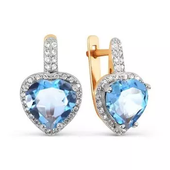 Серьги с топазами и фианитами Линии Любви