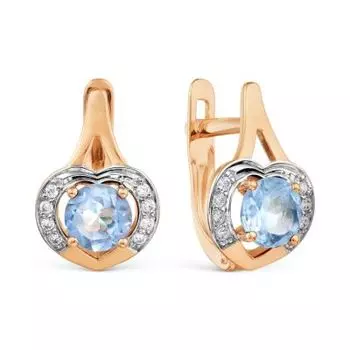 Серьги с топазами и фианитами Линии Любви
