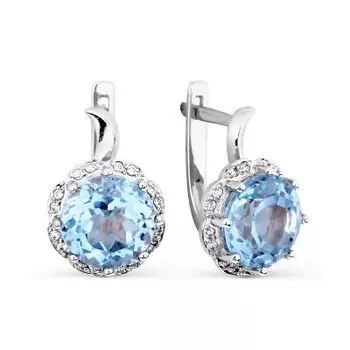 Серьги с топазами и фианитами Линии Любви